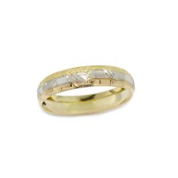 Anel Tricolor Pir�mede em Ouro 18 Kilates � 25264